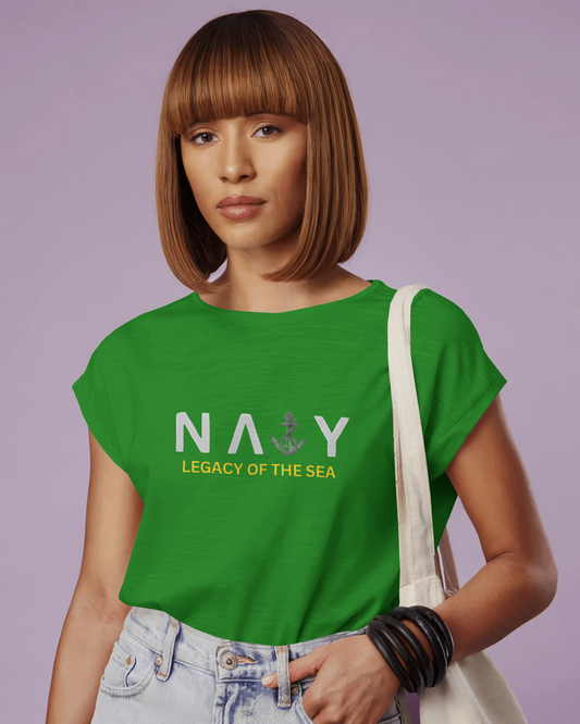 Earth & Thread | Navy Legacy of the Sea 100% Cotton Regular Fit T-Shirt - Premium 180 GSM Maritime Heritage Tee