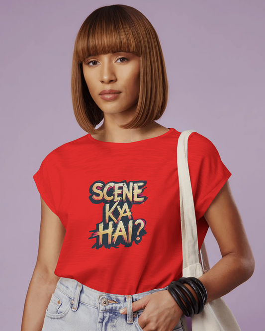 Earth & Thread | SCENE KYA HAI? 100% Cotton Regular Fit T-Shirt - Premium 180 GSM Cultural Tee