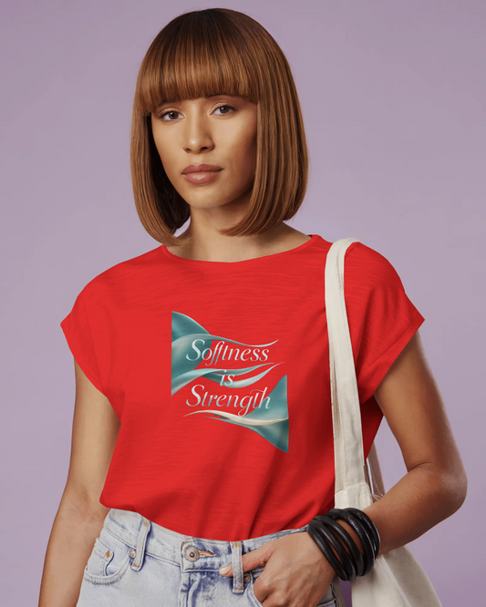 Earth & Thread | Softness Is Strength 100% Cotton Regular Fit T-Shirt - Premium 180 GSM Empowering Tee