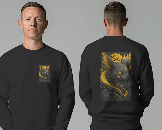 Earth & Thread Oversized Unisex Pikachu Sweatshirt | 350 GSM Cotton Fleece | Anime Graphic Pullover | Front & Back Print | Winter Wear | Crew Neck | Casual Streetwear for Men & Women