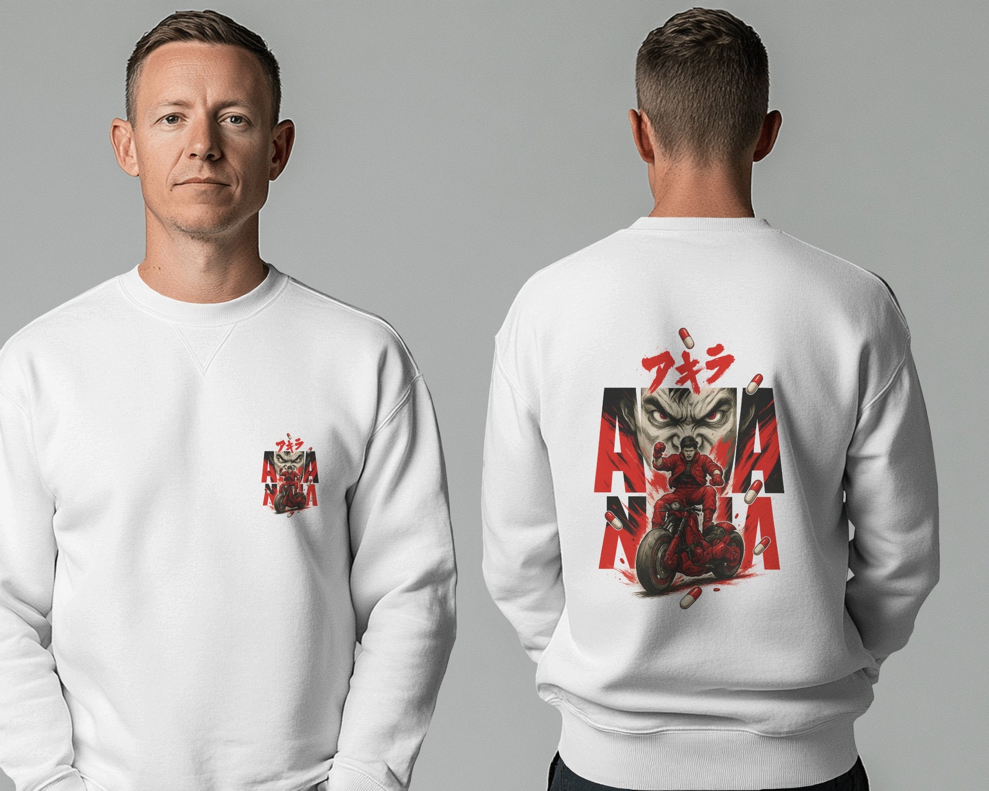 Earth & Thread Unisex Akira Anime Graphic Oversized Sweatshirt | 350 GSM Cotton Fleece Pullover | Casual Winter Streetwear for Men & Women | Premium Japanese Anime Design
