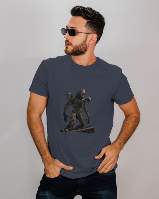 Earth & Thread | Cyber Creature 100% Cotton Regular Fit T-Shirt - Premium 180 GSM Sci-Fi Graphic Tee