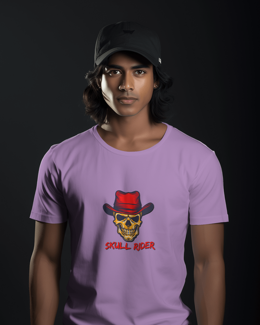 Earth & Thread | Skull Rider 100% Cotton Regular Fit T-Shirt - Premium 180 GSM Edgy Western Graphic Tee