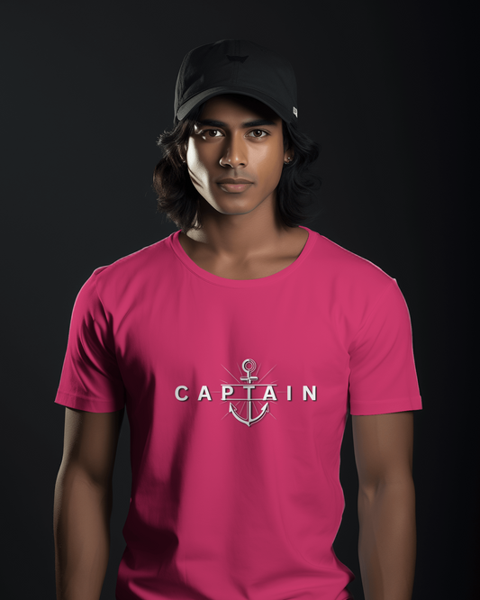 Earth & Thread | Captain 100% Cotton Regular Fit T-Shirt - Premium 180 GSM Nautical Leadership Graphic Tee