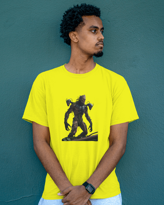Earth & Thread | Cyber Creature 100% Cotton Regular Fit T-Shirt - Premium 180 GSM Sci-Fi Graphic Tee