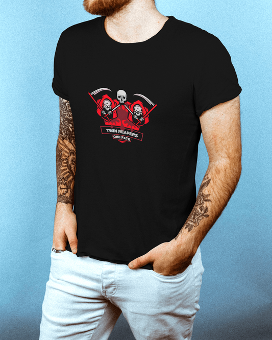 Earth & Thread | Devil Trio 100% Cotton Regular Fit T-Shirt - Premium 180 GSM Edgy Graphic Tee