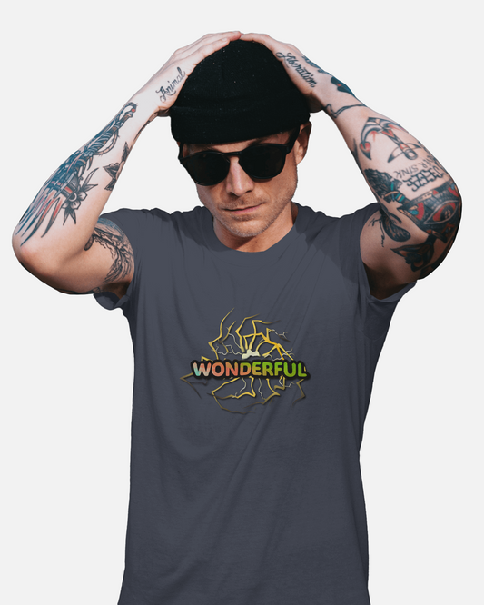 Earth & Thread | Wonderful 100% Cotton Regular Fit T-Shirt - Premium 180 GSM Positive Energy Graphic Tee