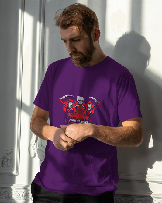Earth & Thread | Devil Trio 100% Cotton Regular Fit T-Shirt - Premium 180 GSM Edgy Graphic Tee