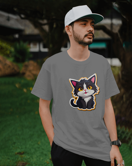 Earth & Thread | Cuddly Kitten 100% Cotton Regular Fit T-Shirt - Premium 180 GSM Adorable Pet Graphic Tee