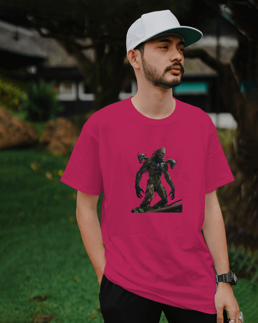 Earth & Thread | Cyber Creature 100% Cotton Regular Fit T-Shirt - Premium 180 GSM Sci-Fi Graphic Tee
