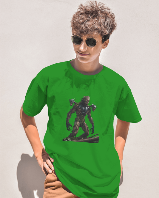 Earth & Thread | Cyber Creature 100% Cotton Regular Fit T-Shirt - Premium 180 GSM Sci-Fi Graphic Tee