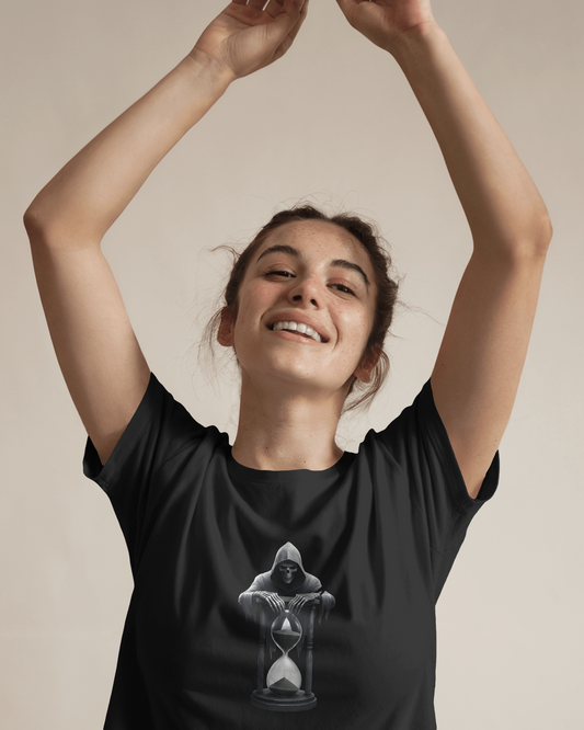 Earth & Thread | Reaper Hourglass 100% Cotton Regular Fit T-Shirt - Premium 180 GSM Dark Academia Graphic