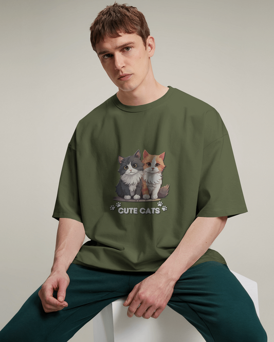 Oversized French Terry – Cute Cats Tee
