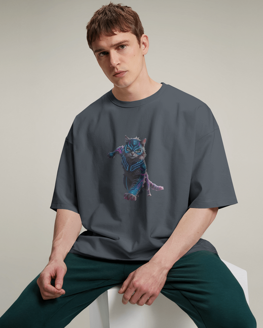 Oversized French Terry – Fierce Feline Tee