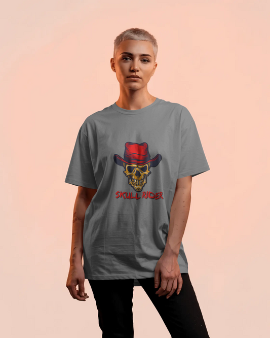Earth & Thread | Skull Rider 100% Cotton Regular Fit T-Shirt - Premium 180 GSM Edgy Western Graphic Tee