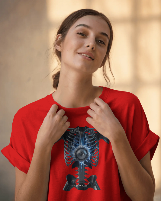 Earth & Thread | Core Energy Ribcage 100% Cotton Regular Fit T-Shirt - Premium 180 GSM Anatomical Graphic