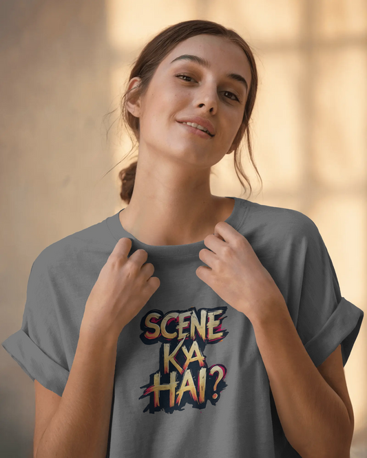 Earth & Thread | SCENE KYA HAI? 100% Cotton Regular Fit T-Shirt - Premium 180 GSM Cultural Tee