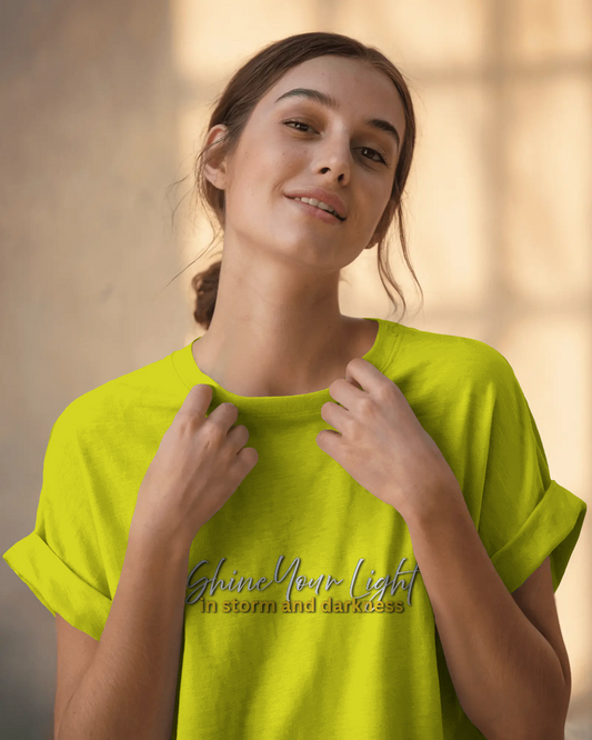 Earth & Thread | Shine Your Light 100% Cotton Regular Fit T-Shirt - Premium 180 GSM Inspirational Graphic Tee