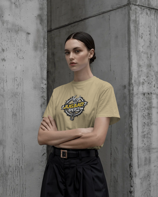 Earth & Thread | JUGAAD DEPT 100% Cotton Regular Fit T-Shirt - Premium 180 GSM Innovative Mechanic Graphic