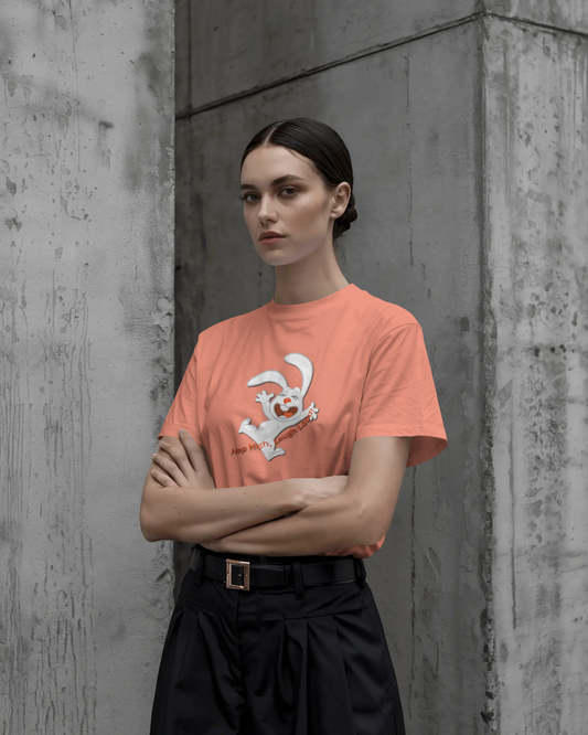 Earth & Thread | Hop High! 100% Cotton Regular Fit T-Shirt - Premium 180 GSM Energetic Rabbit Graphic Tee
