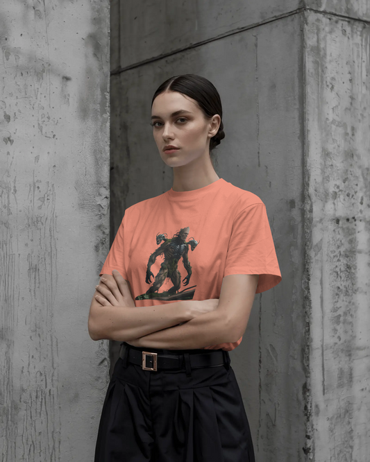 Earth & Thread | Cyber Creature 100% Cotton Regular Fit T-Shirt - Premium 180 GSM Sci-Fi Graphic Tee