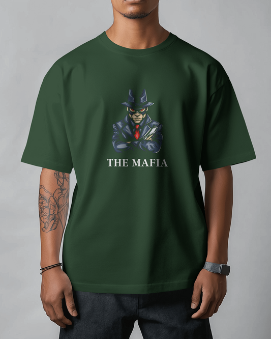 Earth & Thread | The Mafia 100% Cotton Regular Fit T-Shirt - Premium 180 GSM Gangster Persona Graphic Tee