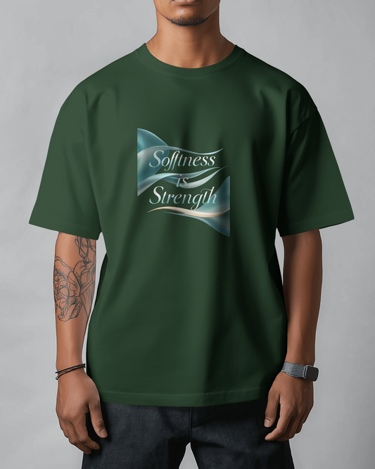 Earth & Thread | Softness Is Strength 100% Cotton Regular Fit T-Shirt - Premium 180 GSM Empowering Tee