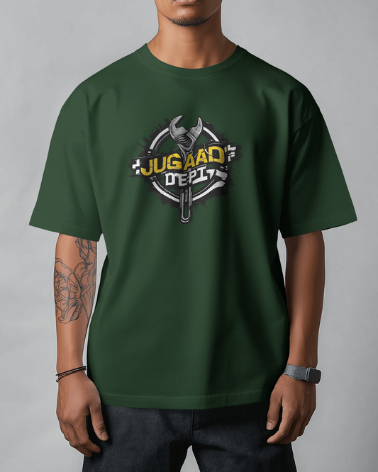 Earth & Thread | JUGAAD DEPT 100% Cotton Regular Fit T-Shirt - Premium 180 GSM Innovative Mechanic Graphic
