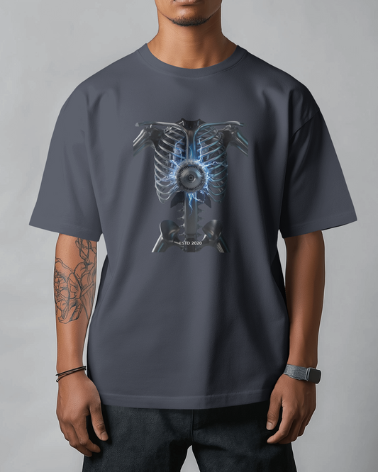 Earth & Thread | Core Energy Ribcage 100% Cotton Regular Fit T-Shirt - Premium 180 GSM Anatomical Graphic
