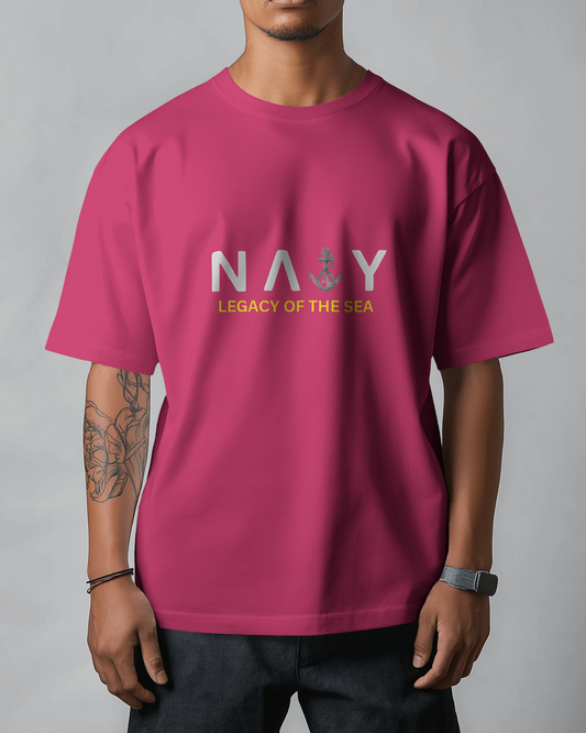 Earth & Thread | Navy Legacy of the Sea 100% Cotton Regular Fit T-Shirt - Premium 180 GSM Maritime Heritage Tee