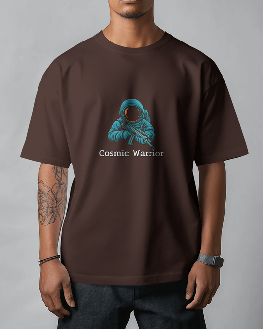Earth & Thread | Cosmic Warrior 100% Cotton Regular Fit T-Shirt - Premium 180 GSM Space Adventure Graphic Tee