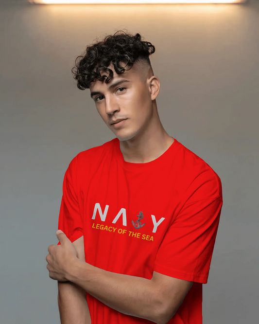 Earth & Thread | Navy Legacy of the Sea 100% Cotton Regular Fit T-Shirt - Premium 180 GSM Maritime Heritage Tee