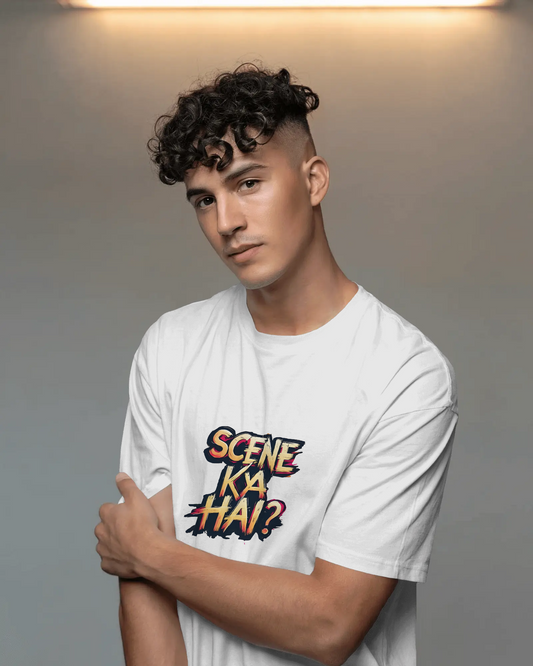 Earth & Thread | SCENE KYA HAI? 100% Cotton Regular Fit T-Shirt - Premium 180 GSM Cultural Tee