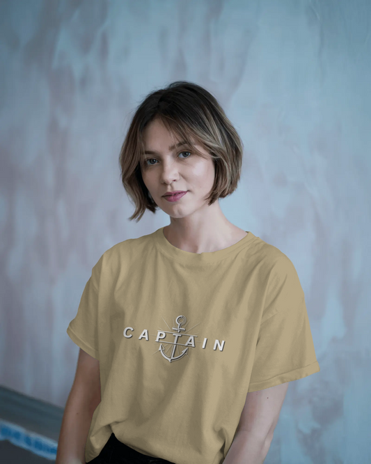 Earth & Thread | Captain 100% Cotton Regular Fit T-Shirt - Premium 180 GSM Nautical Leadership Graphic Tee