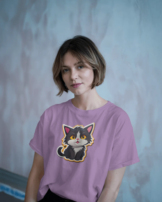Earth & Thread | Cuddly Kitten 100% Cotton Regular Fit T-Shirt - Premium 180 GSM Adorable Pet Graphic Tee