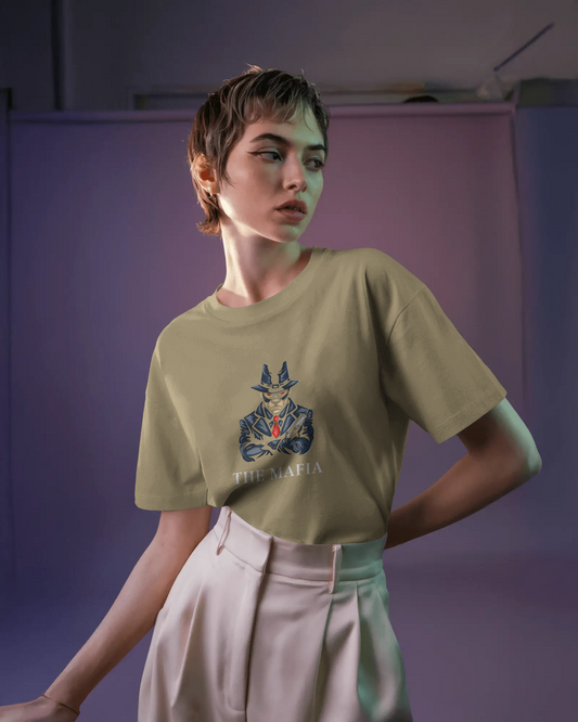 Earth & Thread | The Mafia 100% Cotton Regular Fit T-Shirt - Premium 180 GSM Gangster Persona Graphic Tee
