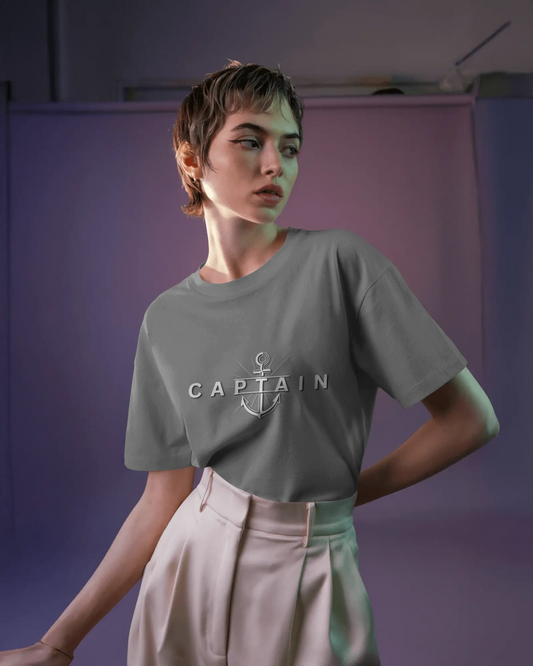 Earth & Thread | Captain 100% Cotton Regular Fit T-Shirt - Premium 180 GSM Nautical Leadership Graphic Tee