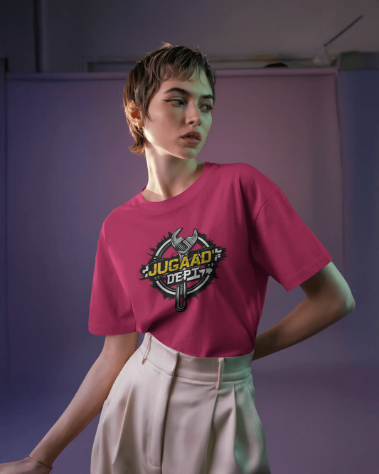 Earth & Thread | JUGAAD DEPT 100% Cotton Regular Fit T-Shirt - Premium 180 GSM Innovative Mechanic Graphic