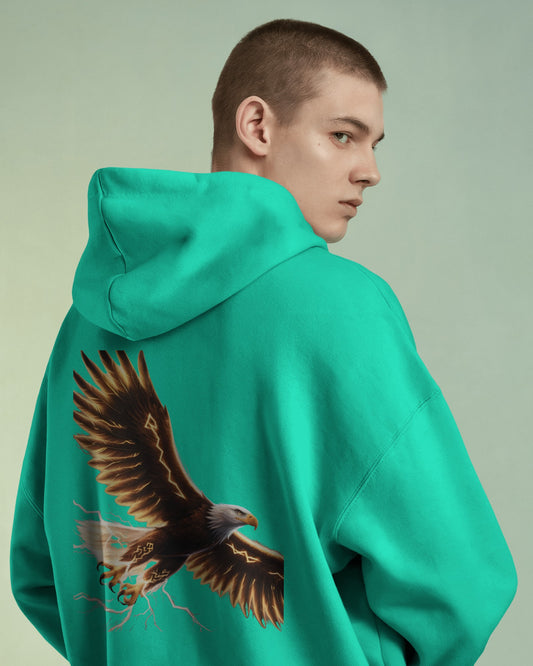 Oversized Hoodie – Black Eagle Lightning Edition