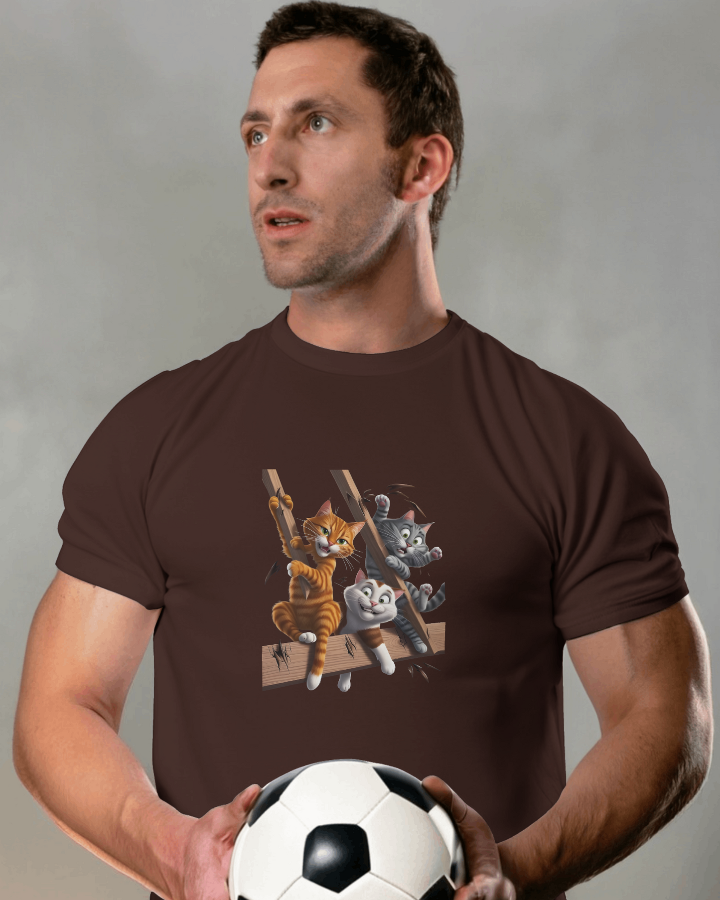 Earth & Thread | Escaping Cats 100% Cotton Regular Fit T-Shirt - Premium 180 GSM Playful Feline Graphic