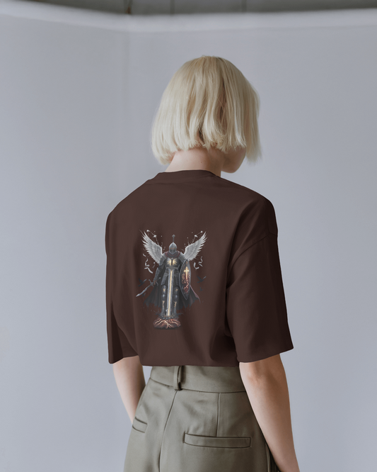 Majestic Strength in Oversized Comfort – Winged Knight Tee