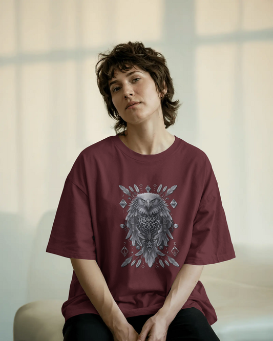 Oversized French Terry Comfort – Owl Vision Tee