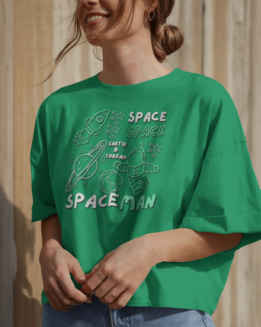 Explore the Cosmos in Oversized Comfort – Spaceman Tee