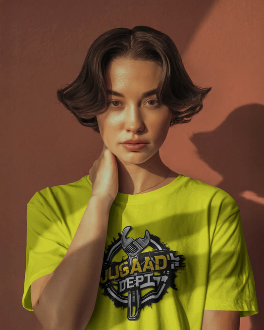 Earth & Thread | JUGAAD DEPT 100% Cotton Regular Fit T-Shirt - Premium 180 GSM Innovative Mechanic Graphic