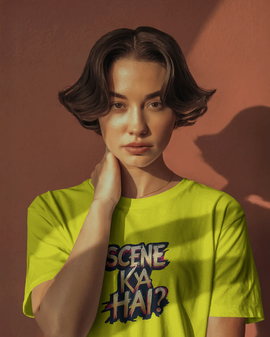 Earth & Thread | SCENE KYA HAI? 100% Cotton Regular Fit T-Shirt - Premium 180 GSM Cultural Tee