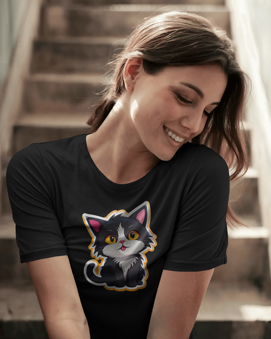 Earth & Thread | Cuddly Kitten 100% Cotton Regular Fit T-Shirt - Premium 180 GSM Adorable Pet Graphic Tee