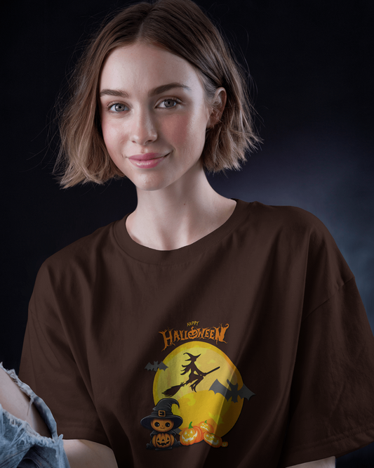 Hauntingly Smooth Comfort – Flying Witch Halloween Tee