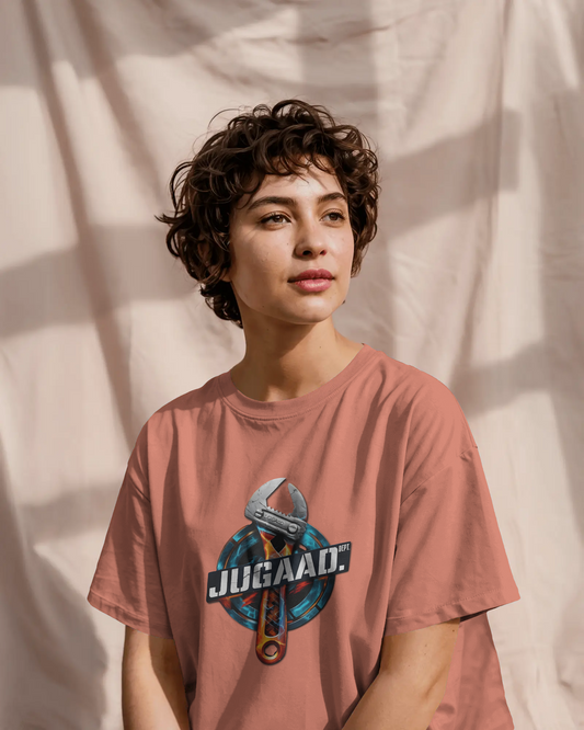 Earth & Thread | JUGAAD. 100% Cotton Regular Fit T-Shirt - Premium 180 GSM Ingenuity Mechanic Graphic Tee