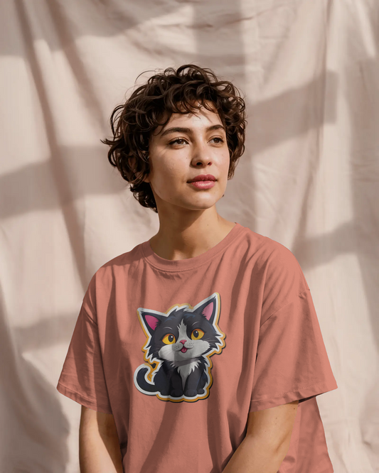 Earth & Thread | Cuddly Kitten 100% Cotton Regular Fit T-Shirt - Premium 180 GSM Adorable Pet Graphic Tee