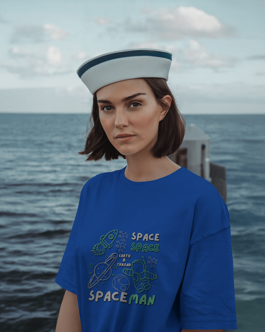 Explore the Cosmos in Oversized Comfort – Spaceman Tee